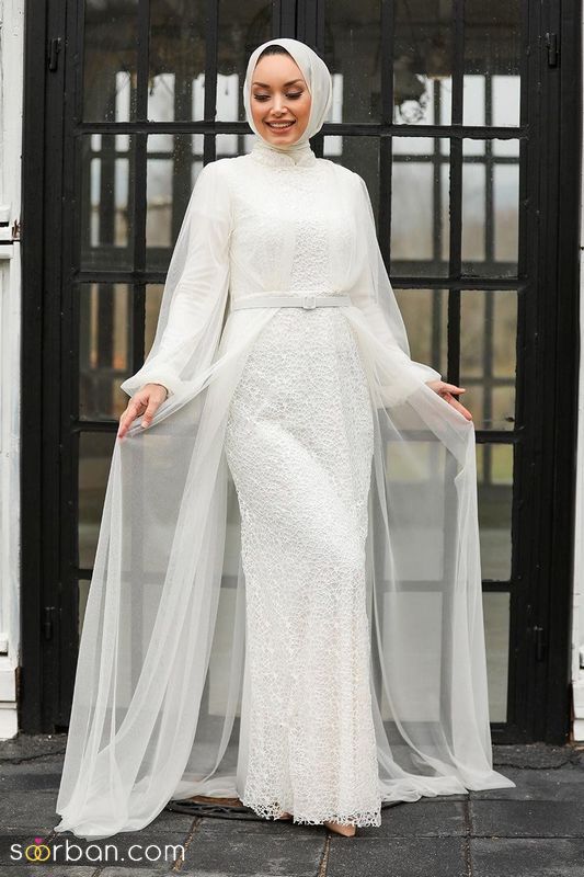 ایده برای خانمهای محجبه ای که به دنبال لباس عروس پوشیده 1402 هستند (کلیک کنید)