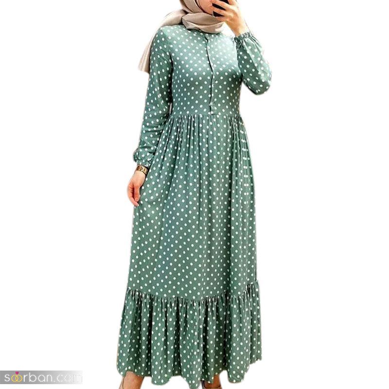 مدل پیراهن زنانه 1402 با ترکیب رنگ و پارچه شاد بدلنشین