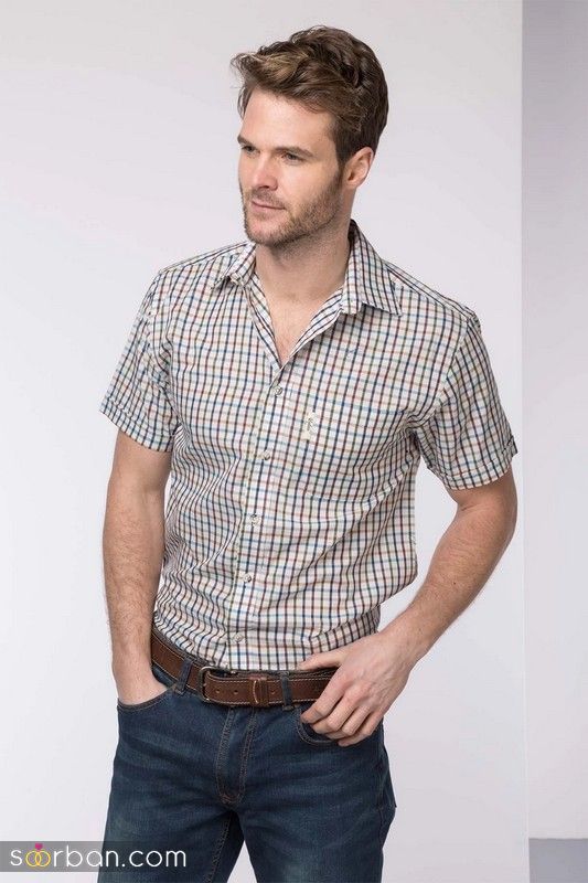 کاتالوگی از انواع مدل پیراهن مردانه 1402 با رنگ های روشن و تیره همچنین دوخت مزونی 