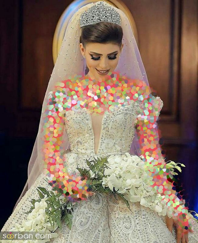 مدل مو عروس با تاج 1402 که وجاهت خاصی به چهره (صورت) عروس خانم میبخشد!