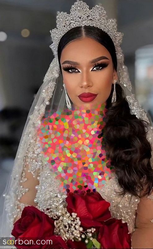 مدل مو عروس با تاج گرد 1402 برای انواع فرم چهره مربع, الماسی, قلبی, بیضی, مستطیلی 