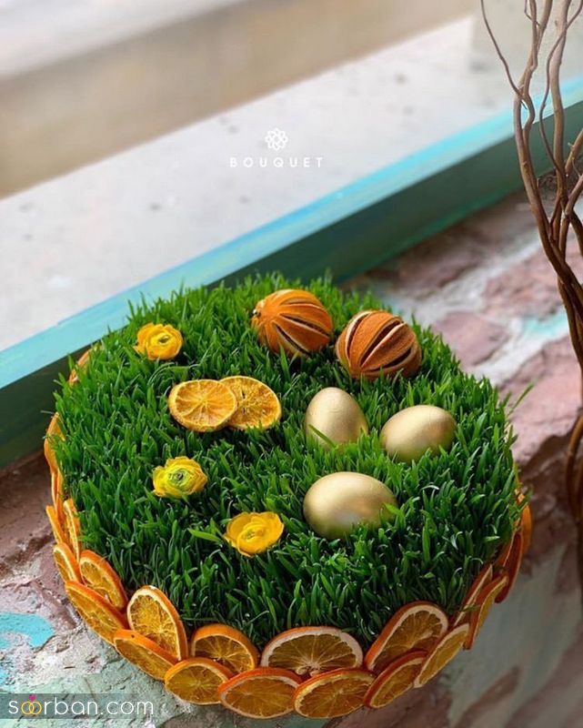 تصاویری برای تزیین سبزه عید 1402 با اشکال مختلف و حیوان سال 