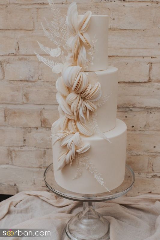 مدل کیک عروسی 2023 اصلا شما دیزاین و طرح رو ببین انگار نقاشیه