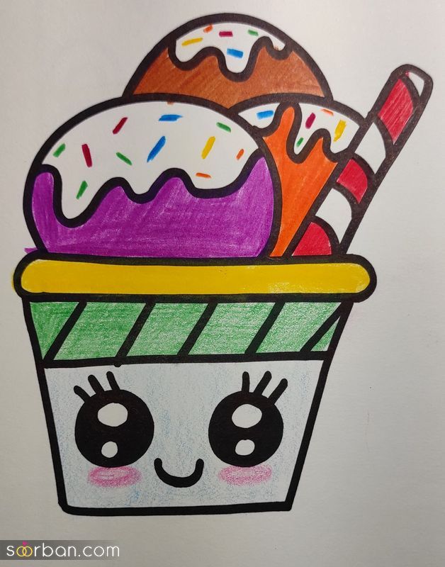 ایده نقاشی ساده برای کودکان 2023 همراه با رنگ آمیزی