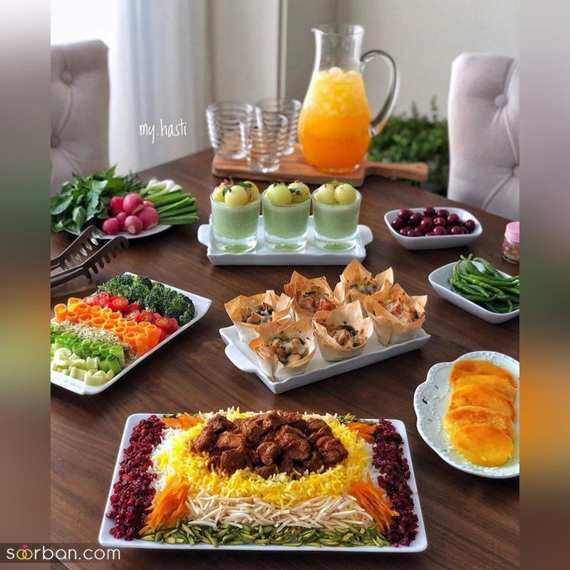 سفره افطاری شیک 1402 برای  یه ماه رمضونه خیلی خوب و پربرکت