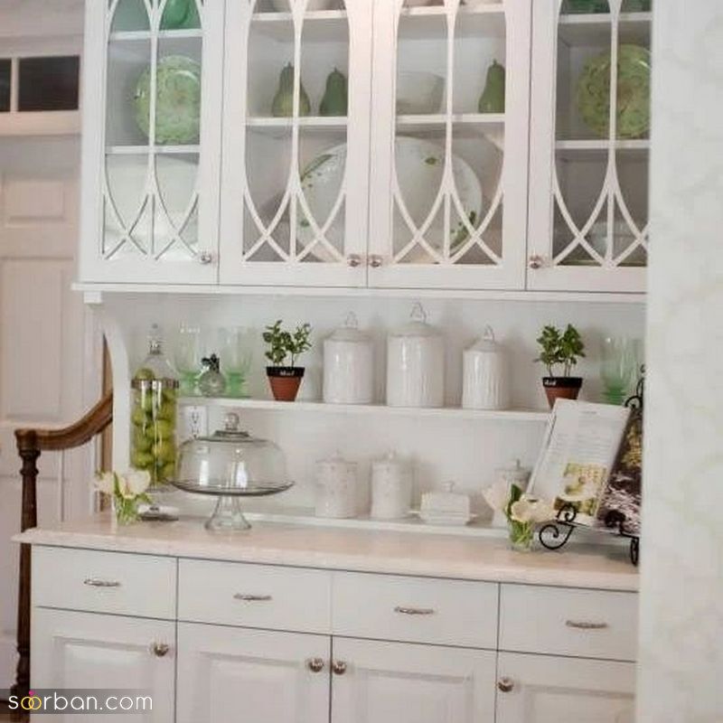 کابینت شیشه ای مدرن 1402 برای داشتن یک سبک متفاوت و جذاب آشپزخانه امروزی