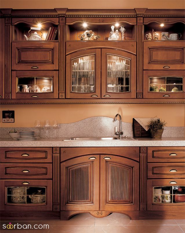 مدلهای کابینت تمام چوب 1404 اصیل ترین و قدیمی ترین نوع کابینت آشپزخانه