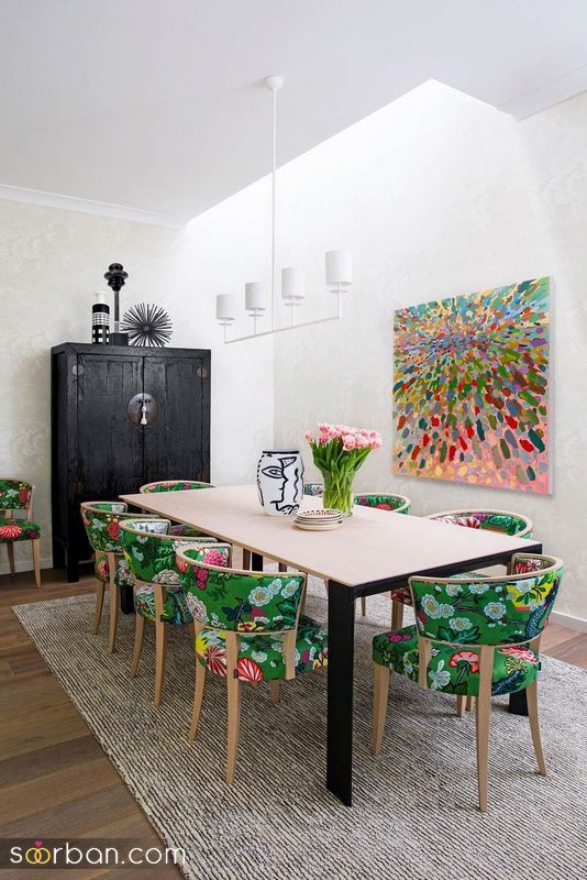 دکوراسیون منزل رنگ سبز 1402 با تناژ و ترکیب رنگ های متنوع لاکچری پسند