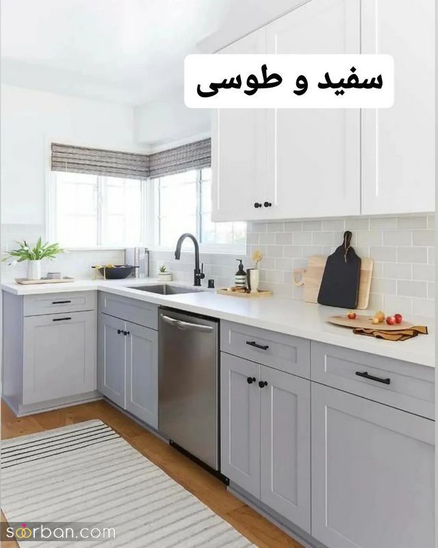 کابینت سفید 1402 ساده و تمام رنگ که آرامش بخش فضاست