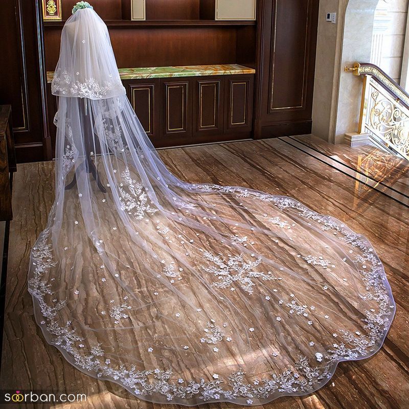 مدل تور عروس بلند 1402 برای عروس خانم های خوش سلیقه