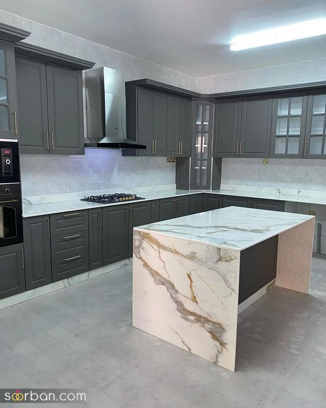 مدل کابینت ام دی اف جدید 1402 که طراحی و ترکیب رنگ خفنی دارد
