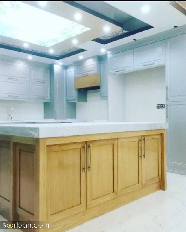 مدل کابینت نئوکلاسیک 2023 با رنگ های روشن وتیره