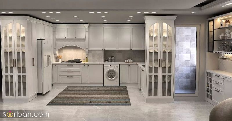 مدل کابینت نئوکلاسیک 2023 با رنگ های روشن وتیره
