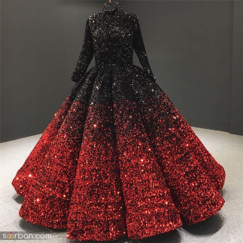 30 مدل لباس عروس مشکی جدید 1402 خفن پف دار (اکلیلی و زیبا)