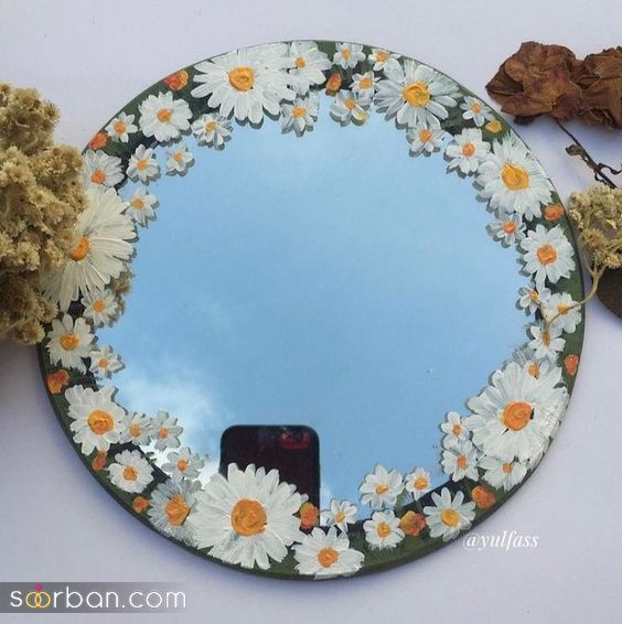 ایده نقاشی روی آینه | 20 طرح نقاشی روی آینه با گواش و اکریلیک