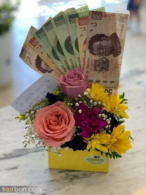 33 تزیین پول برای کادو تولد 2023 جدید؛ ساده و شیک [با بادکنک داخل باکس]