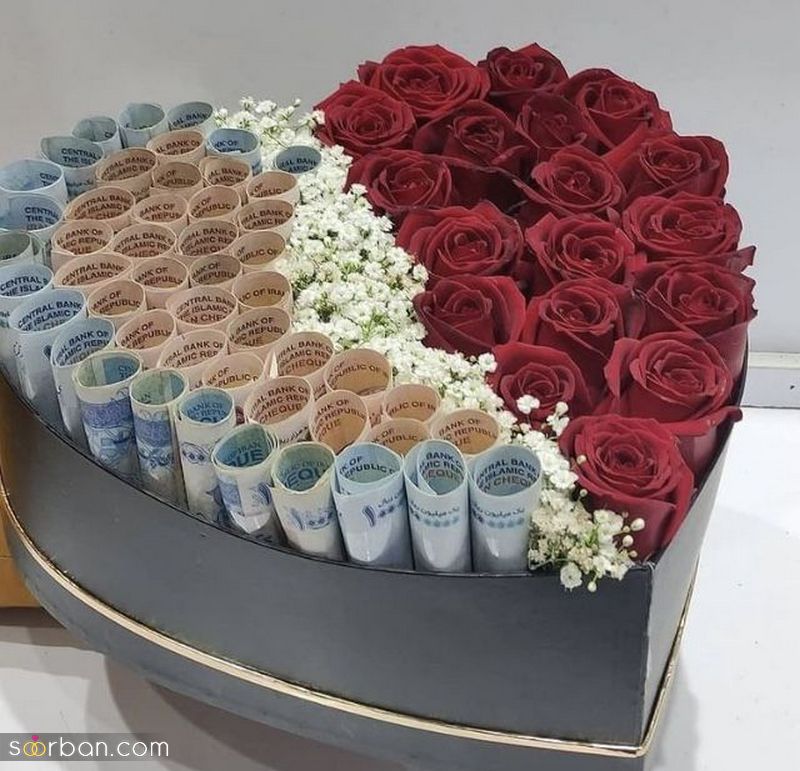 33 تزیین پول برای کادو تولد 2023 جدید؛ ساده و شیک [با بادکنک داخل باکس]