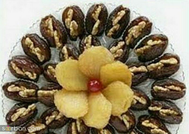 35 تزیین خرما با گردو 2023 جدید؛ برای مراسم ختم و عزاداری [شکلاتی] 