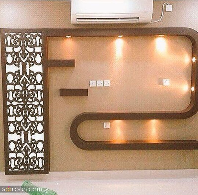 تزیین دیوار پشت تلویزیون با وسایل ساده؛ با خلاقیت های جالب [ ام دی اف کاغذ دیواری کچ آینه...] 