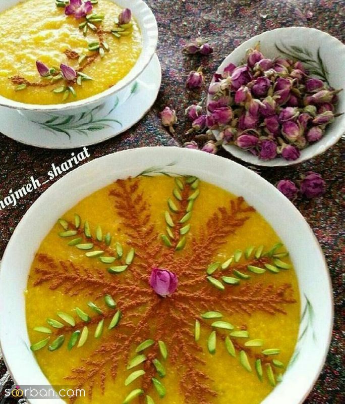 30 مدل تزیین شله زرد جدید؛ با دارچین و خلال بادام  [مجلسی و نذری] 