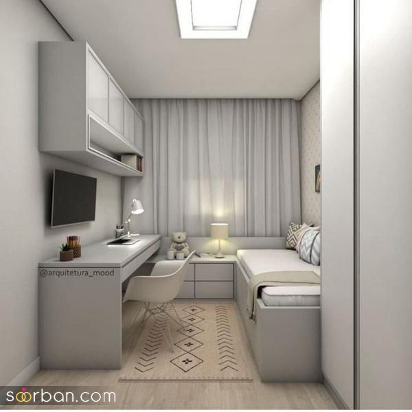 چیدمان اتاق خواب کوچک 2023 جدید؛ برای سنین مختلف و همه سلیقه ها[دونفره و تکی] 