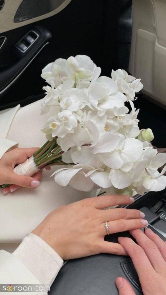 30 مدل دسته گل سفید عروس | دسته گل عروسی جدید با گل های سفید