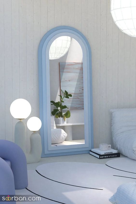 30 آینده قدی برای اتاق خواب - آرایشگاه و ... | مدل جدید آینه قدی چراغ دار و ساده