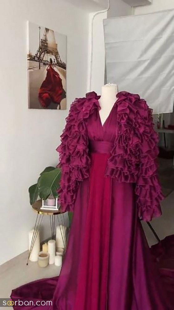 لباس یلدایی عروس 2023; برای مزونی دوز ها در طرح های متنوع قرمز رنگ