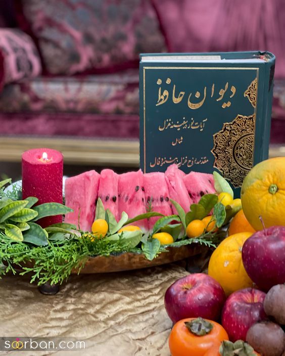 عکس سفره شب یلدا ساده 1403 | تزئین میز شب یلدا سنتی - مدرن و روی کرسی