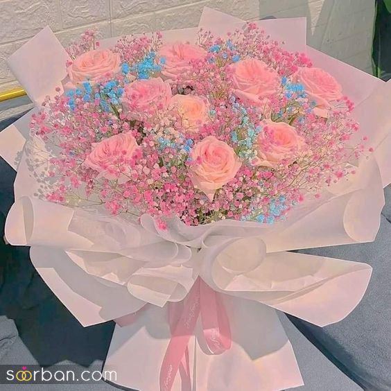 26 دسته گل بزرگ سوپرایز که جدیدا مد شده! | دسته گل قلبی و ژیپوسفیلا توی اینستا	