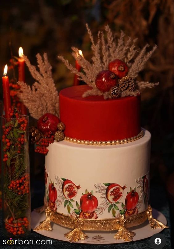 کیک شب یلدا برای عروس 1403 | کیک شب یلدا دو طبقه - سه طبقه لاکچری و خفن