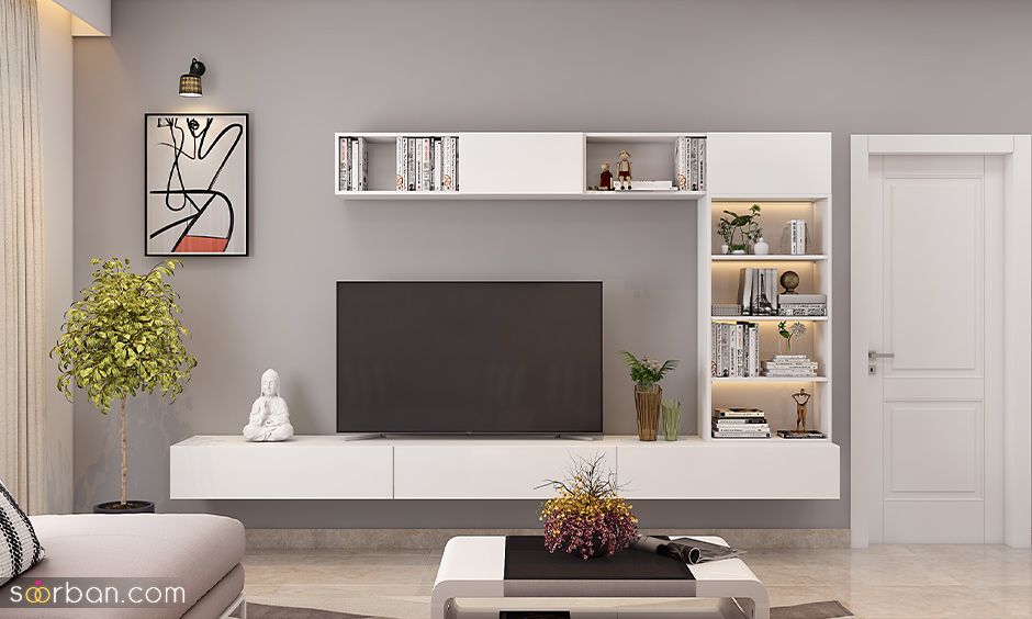 میز تلویزیون مدرن ساده 2024 | جدیدترین مدل های میز تلویزیون ساده به سبک مدرن برای خانه های کوچک یا بزرگ