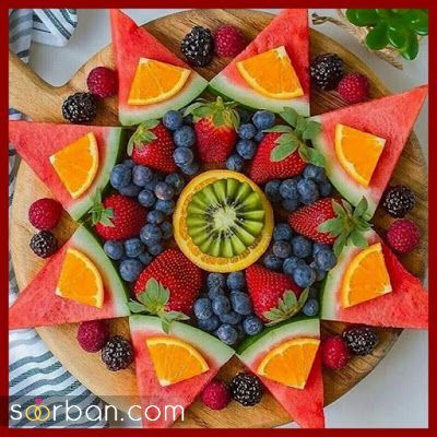 خفن ترین ایده میوه آرایی شب یلدا 1403 | تزئین میوه های شب یلدا - چیدمان میوه برای شب یلدا