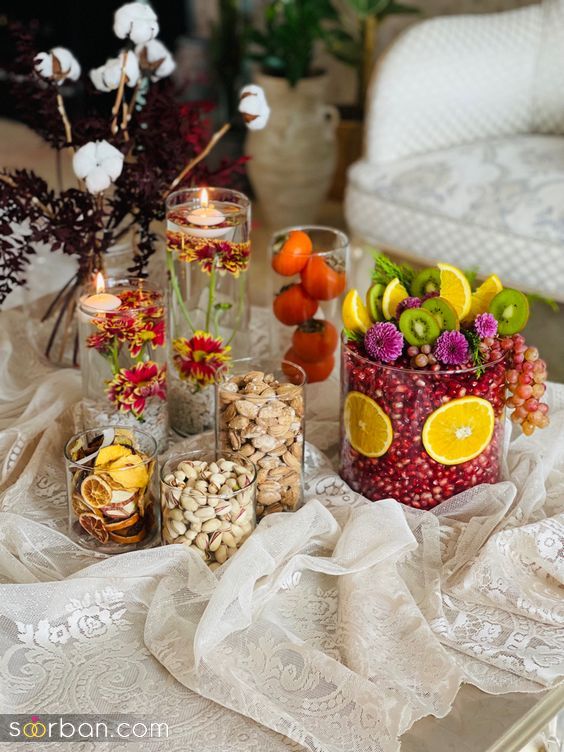 خفن ترین ایده میوه آرایی شب یلدا 1403 | تزئین میوه های شب یلدا - چیدمان میوه برای شب یلدا