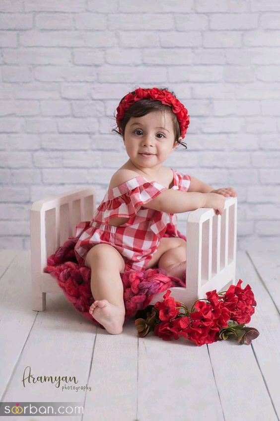 ژست عکس کودک یک ساله جدید و دلبر! | 24 ایده عکاسی از نوزاد یک ساله