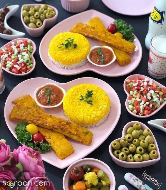 ایده تزئین میز شام 1403 | میز شام برای مهمانی و خودمانی - تزئین غذای مهمونی ایرانی