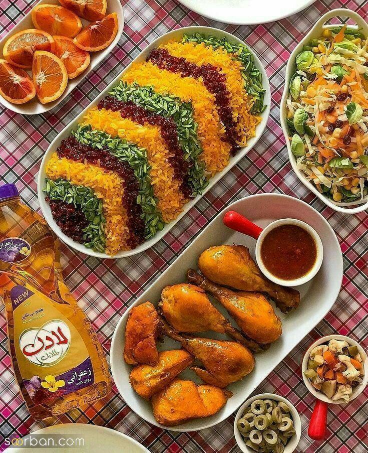 ایده تزئین میز شام 1403 | میز شام برای مهمانی و خودمانی - تزئین غذای مهمونی ایرانی