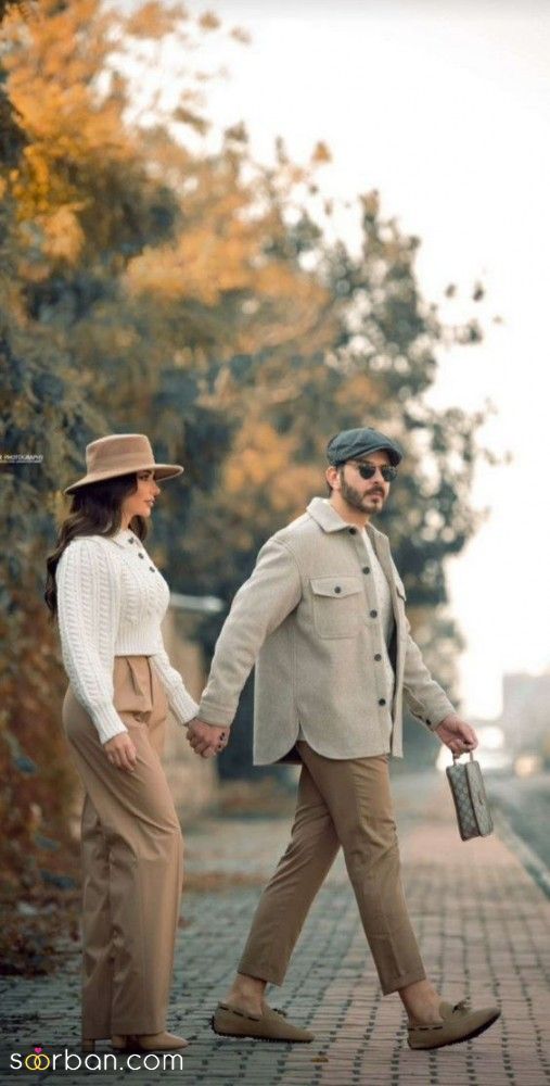 ژست عکس زن و شوهر در طبیعت و فضای باز | جدیدترین ژست عکس دونفره اسپرت 2024