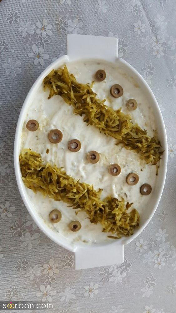 تزیین سالاد الویه مجلسی | 20 روش فوق العاده برای تزئین الویه برای مهمانی و تولد ساده و کاربردی!