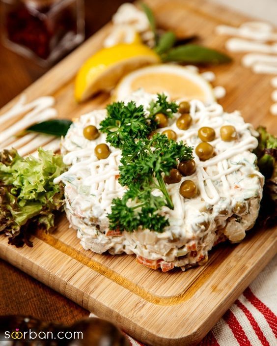 تزیین سالاد الویه مجلسی | 20 روش فوق العاده برای تزئین الویه برای مهمانی و تولد ساده و کاربردی!