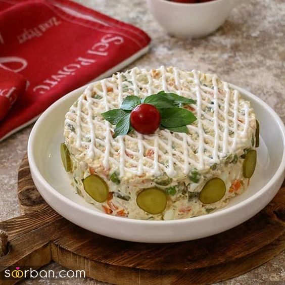 تزیین سالاد الویه مجلسی | 20 روش فوق العاده برای تزئین الویه برای مهمانی و تولد ساده و کاربردی!