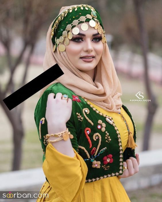 لباس محلی زن کردستان | زیباترین لباس محلی زن کردستان با رنگ های جذاب که عاشقشون میشین!