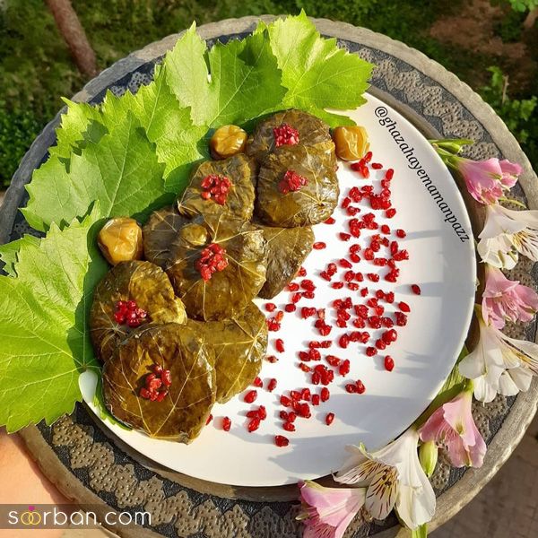 تزیین دلمه برگ مو | 30 ایده برای تزیین دلمه برگ مو برای خانم های باسلیقه که عاشق ایده های جدید هستن!