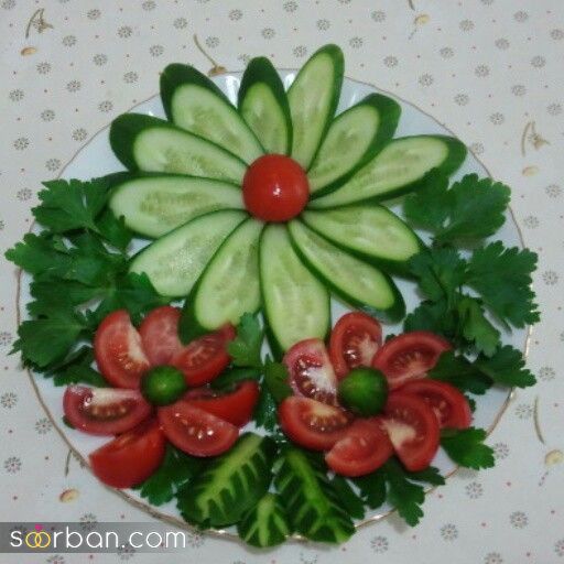 تزیین خیار گوجه | تزیین خیار گوجه برای سر سفره و صبحانه کودک یه بار ببینی یاد می گیری!
