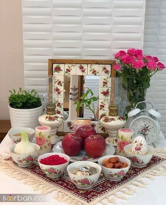 تزیین سفره هفت سین با 38 ایده جدید شیک و خلاقانه