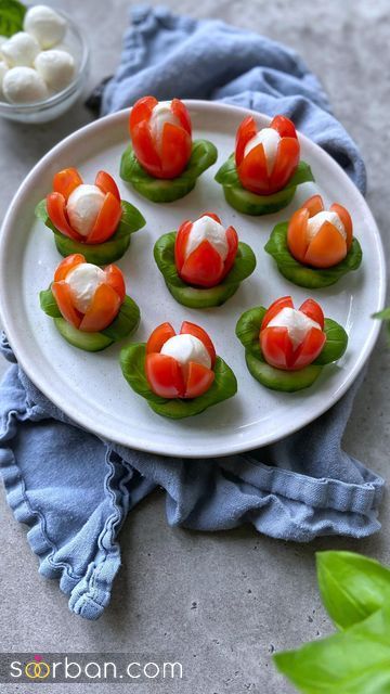 تزیین گوجه با 46 ایده جدید جذاب و ساده برای یک سفره آرایی لاکچری