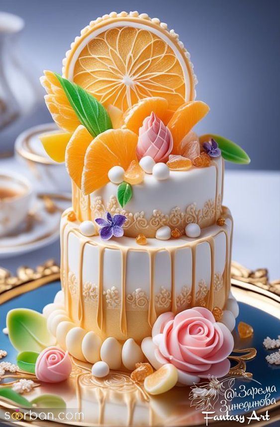 35 ایده تزیین کیک پرتقالی جدید فوق العاده شیک و جذاب برای یک عصرانه لاکچری