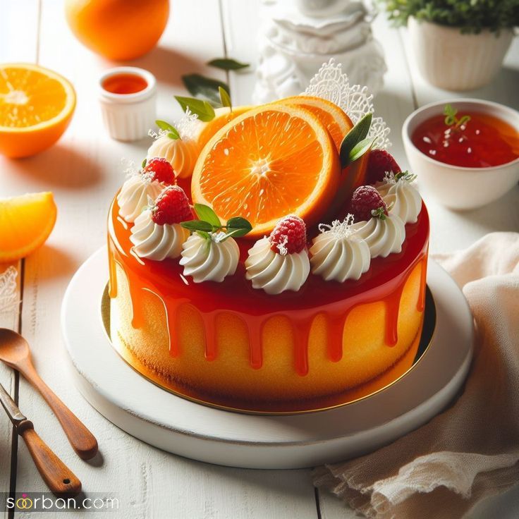 35 ایده تزیین کیک پرتقالی جدید فوق العاده شیک و جذاب برای یک عصرانه لاکچری