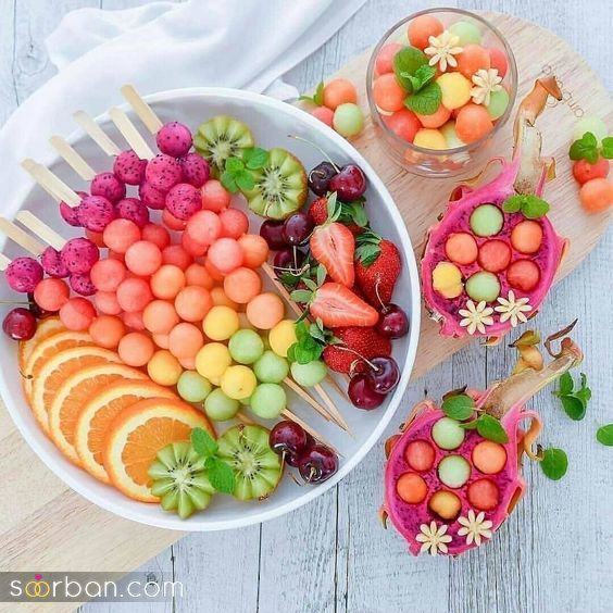 40 ایده تزیین میوه با سیخ چوبی با مدل های خلاقانه برای مهمانی تولد و مدرسه با دیزاینی لاکچری