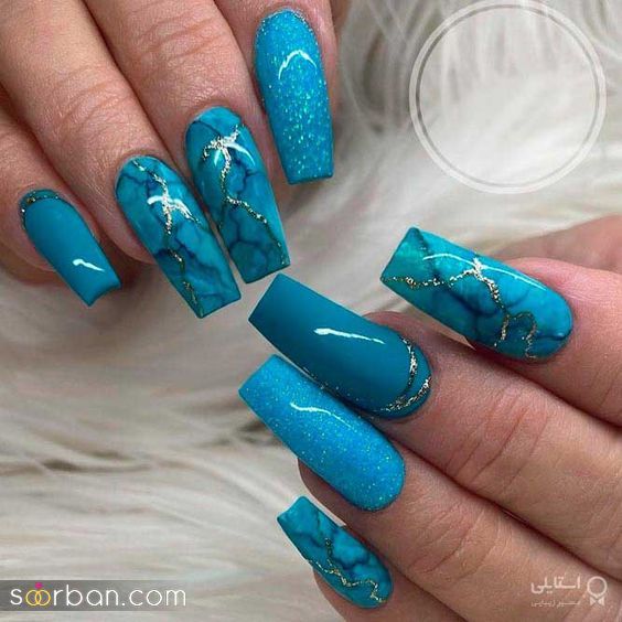 ناخن گلدونی با 45 ایده دخترانه خاص و لاکچری با طرح های شیک روی ناخن